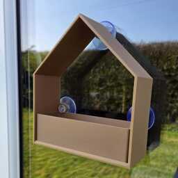 Modern House Window Bird Feeder - Removable Seed Tray, Strong Suction Cups By 3Dandfun - thumbnail 3