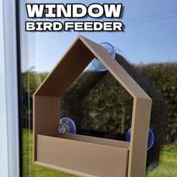Modern House Window Bird Feeder - Removable Seed Tray, Strong Suction Cups By 3Dandfun - thumbnail 2