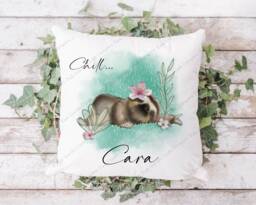 Sloth Cushion, Pillow, Girl Sloth, Gift, For Her, Lover, Gift Mum, Personalised - thumbnail 1