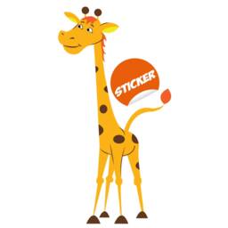 Nursery Giraffe Vinyl Wall Sticker - Baby Art Cute Funny Gift Animal Decor Decal Boy Girl Africa Decorative Colourful Jungle Kid Print - thumbnail 2