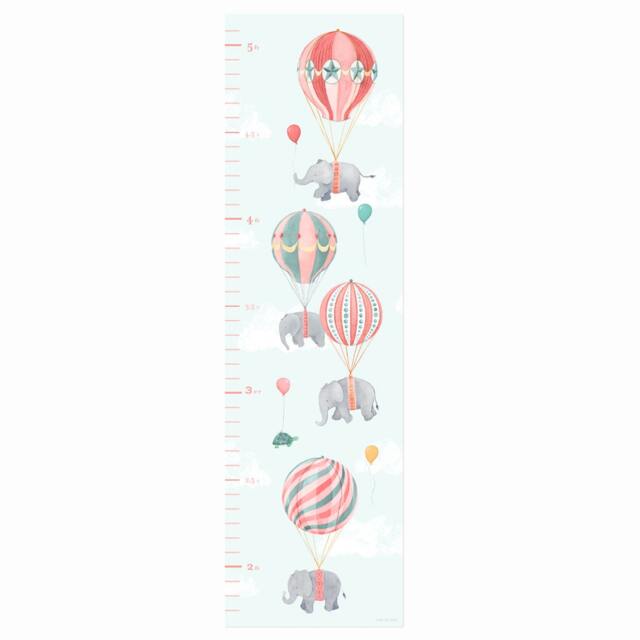Flying Elephants Growth Charts - Nursery Daydreams Pink Fabric Wall Decal Mej - image 1