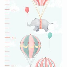 Flying Elephants Growth Charts - Nursery Daydreams Pink Fabric Wall Decal Mej - thumbnail 2