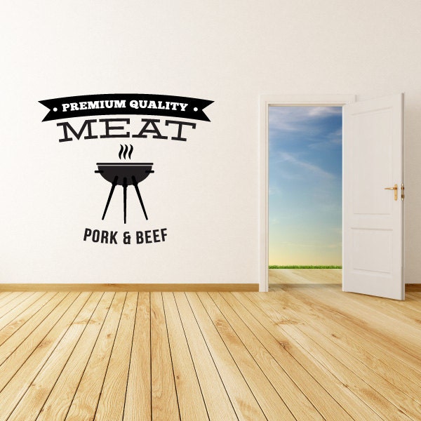 Premium Quality Meat Pork & Beef Bbq Wall Decal - Vinyl Car Id021 - image 1