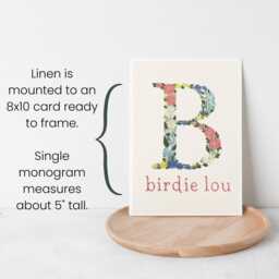 Baby Name With Wildflowers, Initial Wall Art, Embroidered Floral Letter, Monogram Custom Embroidery For Babies Nursery - thumbnail 3
