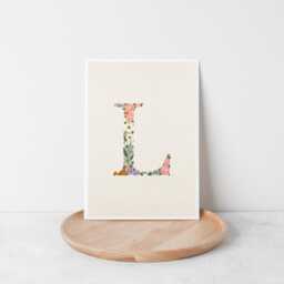 Baby Name With Wildflowers, Initial Wall Art, Embroidered Floral Letter, Monogram Custom Embroidery For Babies Nursery - thumbnail 2