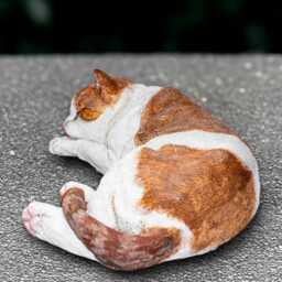 Garden Cat Statue Concrete Kitty Sculpture Stone Kitten Figurine Memorial Ornament Sleeping Decoration Handmade Yard Art - thumbnail 3