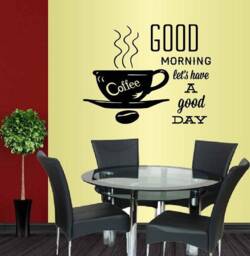 In-Style Decals Wall Vinyl Decal Home Decor Art Sticker Good Morning Coffee Cup Kitchen Caf?? Shop Room Removable Design 200 - thumbnail 1