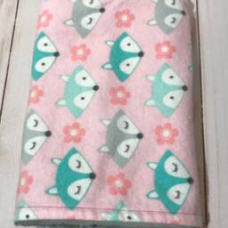 Lovey Blanket, Fox Pink Flannel Minky Blanket For Girl, Security Lovey Baby - thumbnail 3