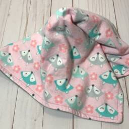 Lovey Blanket, Fox Pink Flannel Minky Blanket For Girl, Security Lovey Baby - thumbnail 4