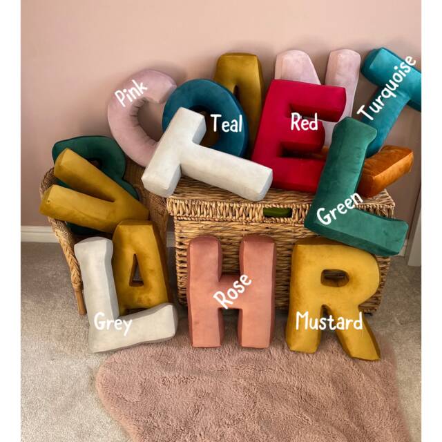 Velvet Letter Cushion Large Handmade Decorative Pillow - image 1