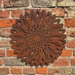 Rusty Metal Sunflower Wall Art Rustic Garden Decor - 55cm Gardeners Gift - thumbnail 4