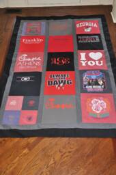 T-Shirt Quilt With Sashing Double Border - Throw Shown Here