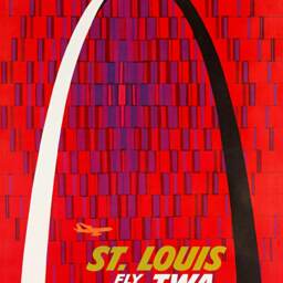 Reprint Of A Vintage Twa Airline Travel Poster To St. Louis - thumbnail 3