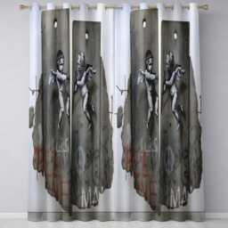 Blindfolded Cherubs Concrete Street Art Sculpture Distinctive Wall Home Decor Readymade Eyelet Ring Top Thermal 100% Blackout Curtains - thumbnail 3