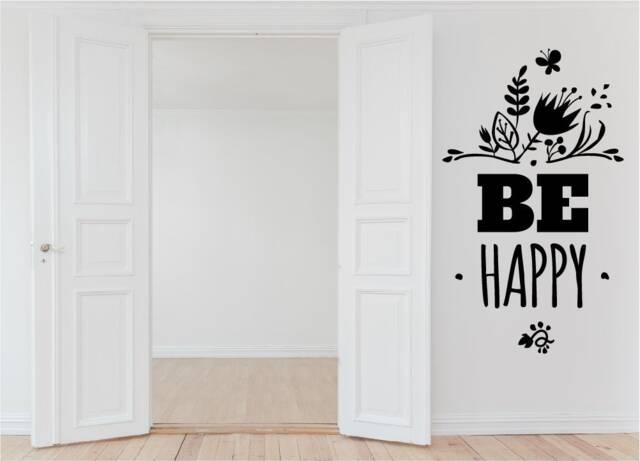 Be Happy Wall Decal Motivation Quote Decor Sticker Vinyl Art Good Hose Home Decoration Gift Idea - image 1