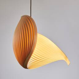 Wood Chandelier Lighting Japandi Style Pendant Lamp - Scandi Kitchen-And-Dining Light Fixture Staircase Lampshade Veneer Sculptural Wing - thumbnail 2