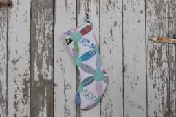Vintage Quilt Christmas Stocking Hand-Stitched Joseph's Coat Pattern - thumbnail 1