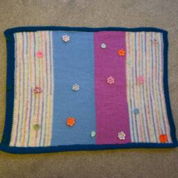 Hand Knitted Baby Blanket & Cardigan Set Acrylic Yarn, 0-6 Months - thumbnail 2