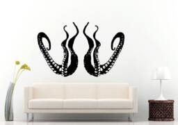 Octopus Climbing Tentacles Sea Ocean Water Fish Animal Creature Wall Decal Vinyl Sticker Mural Room Decor L1308 - thumbnail 1