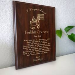 Forklift Driver Prayer Plaque - Awareness Moving Pallets That Weigh Tons in Tight Spaces - thumbnail 3