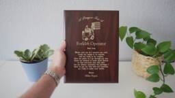 Forklift Driver Prayer Plaque - Awareness Moving Pallets That Weigh Tons in Tight Spaces - thumbnail 1