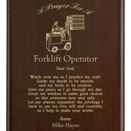 Forklift Driver Prayer Plaque - Awareness Moving Pallets That Weigh Tons in Tight Spaces - thumbnail 2