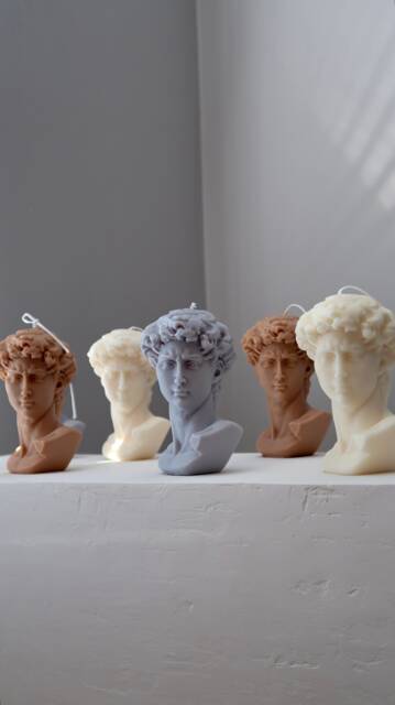 Scented David Bust Candle Large Soy Wax Roman Sculpture - image 1