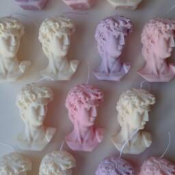 Scented David Bust Candle Large Soy Wax Roman Sculpture - thumbnail 3