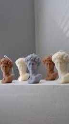 Scented David Bust Candle Large Soy Wax Roman Sculpture - thumbnail 1
