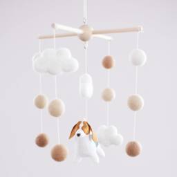 Handmade Basset Hound Baby Mobile Wool Felt Nursery Decor - thumbnail 3