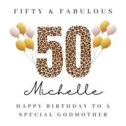 Personalised Godmother 50Th Birthday Candle Gift Print Card 50 Mug W - thumbnail 4