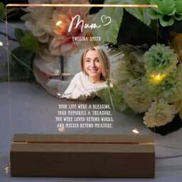 Personalised Mum Photo Memorial Lamp Night Light Condolence Sympathy Gift - thumbnail 2