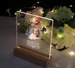 Personalised Mum Photo Memorial Lamp Night Light Condolence Sympathy Gift - thumbnail 1