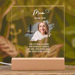 Personalised Mum Photo Memorial Lamp Night Light Condolence Sympathy Gift - thumbnail 3