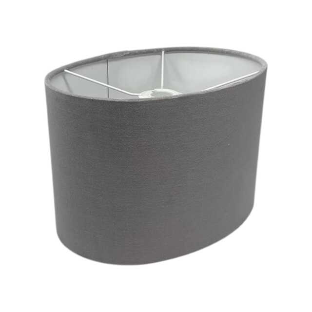 Light Grey Velvet Oval Lampshade - image 1