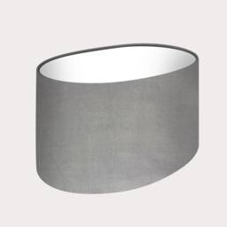 Light Grey Velvet Oval Lampshade - thumbnail 4