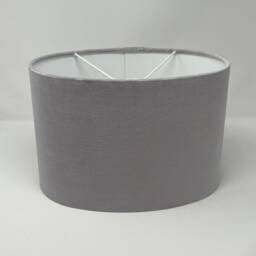 Light Grey Velvet Oval Lampshade - thumbnail 3