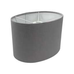 Light Grey Velvet Oval Lampshade