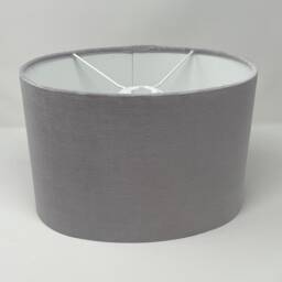 Light Grey Velvet Oval Lampshade - thumbnail 2