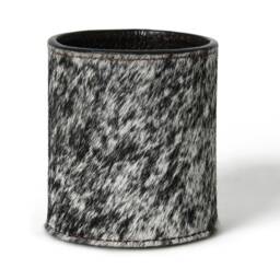 Cowhide Leather Pen Cup - Personalized Desk Organizer Handmade Pencil -Office Accessories - thumbnail 3