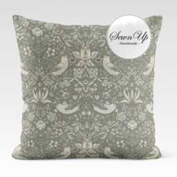 Outdoor Cushion Cover 29 Sizes William Morris Strawberry Thief Natural Handmade Nature Birds Animals Gift Waterproof Conservatory Garden - thumbnail 2