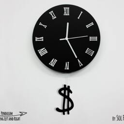 Dollar Swinging On The Moon - Wall Clock With Pendulum Clock Unique Decor Gift Idea - thumbnail 3