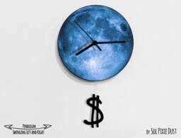 Dollar Swinging On The Moon - Wall Clock With Pendulum Clock Unique Decor Gift Idea - thumbnail 1