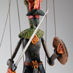 Don Quichotte & Rocinante Horse - Czech Marionettes Hand-Carved From Linden Wood - thumbnail 4