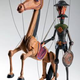 Don Quichotte & Rocinante Horse - Czech Marionettes Hand-Carved From Linden Wood - thumbnail 2