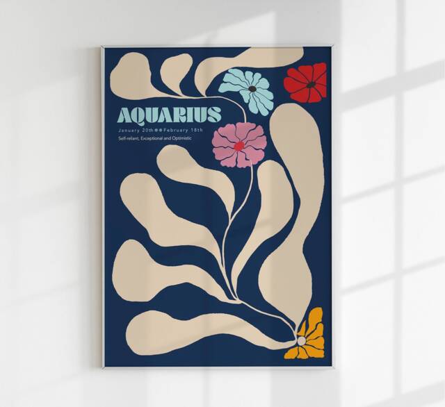Aquarius Zodiac Sign Art Print For Living Room - image 1
