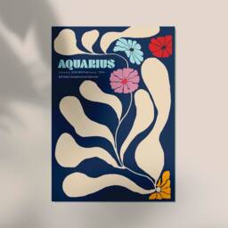 Aquarius Zodiac Sign Art Print For Living Room - thumbnail 3