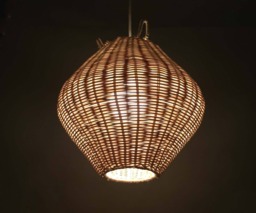 Handwoven Rattan Lighting, Pendant Light, Rustic Ceiling Lights, Lampshade Width 11.8