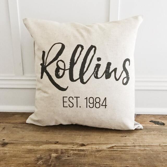 Custom Name & Date Pillow Cover - image 1