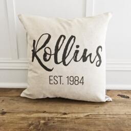 Custom Name & Date Pillow Cover - thumbnail 1